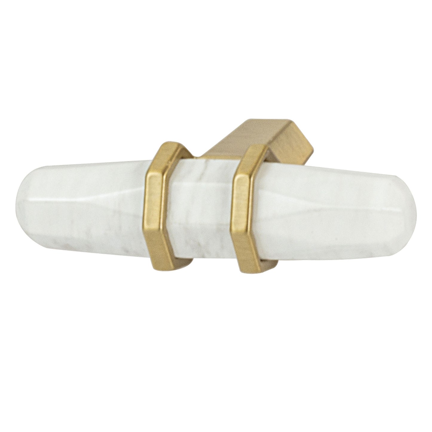 Hafele Amerock Carrione Cabinet Knob - Marbleized White/Gold Champagne