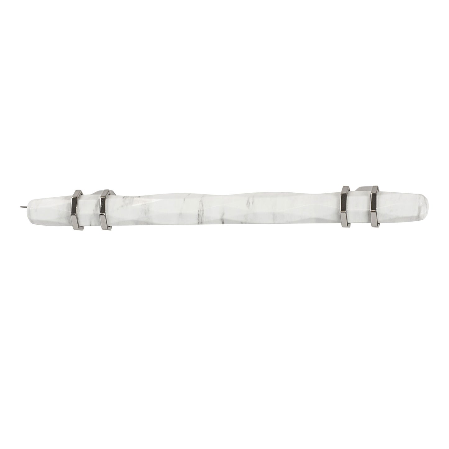 Hafele Amerock Carroine Cabinet Handle - Marbleized White/Polished Nickel