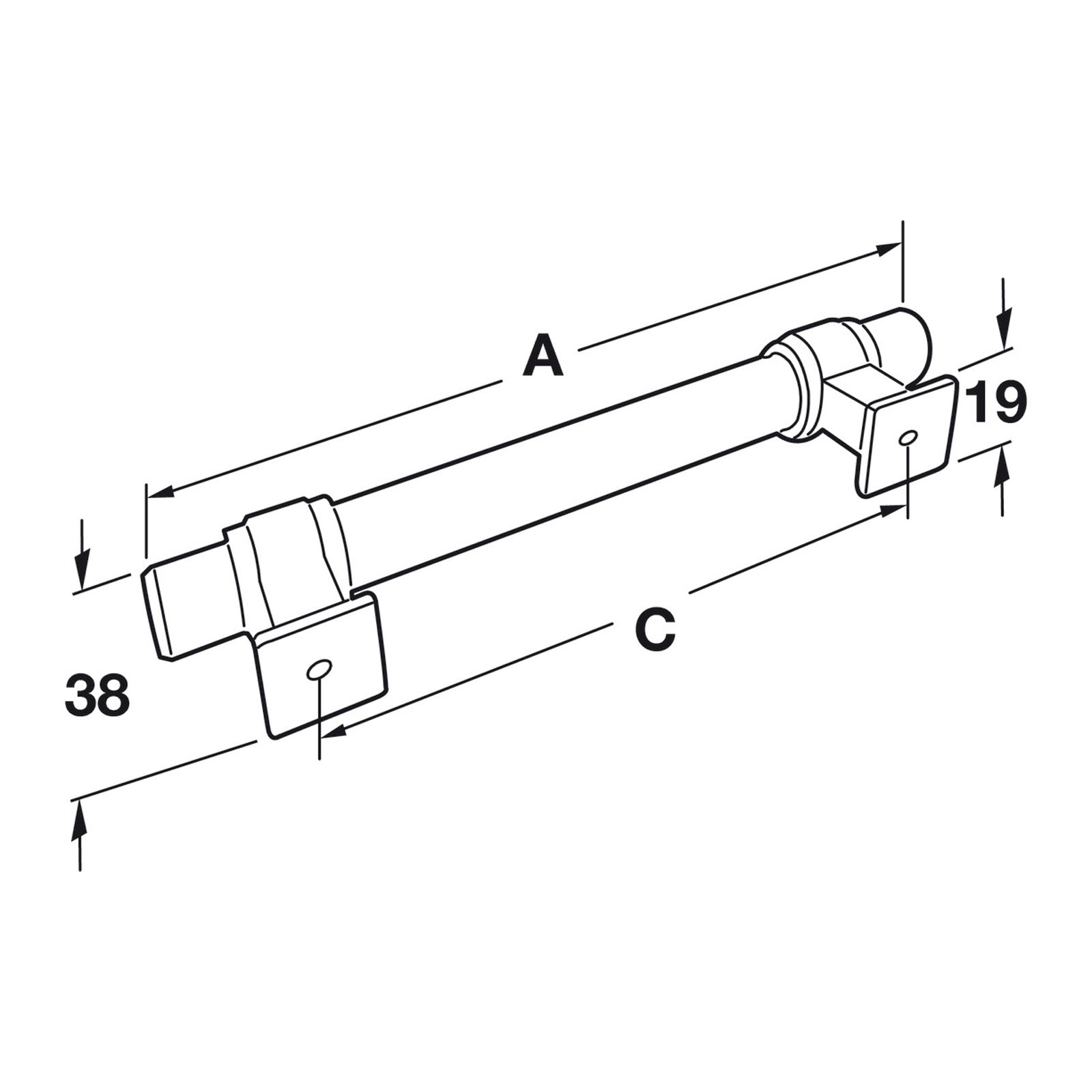 Hafele Amerock Glacio Cabinet Handle Illustration