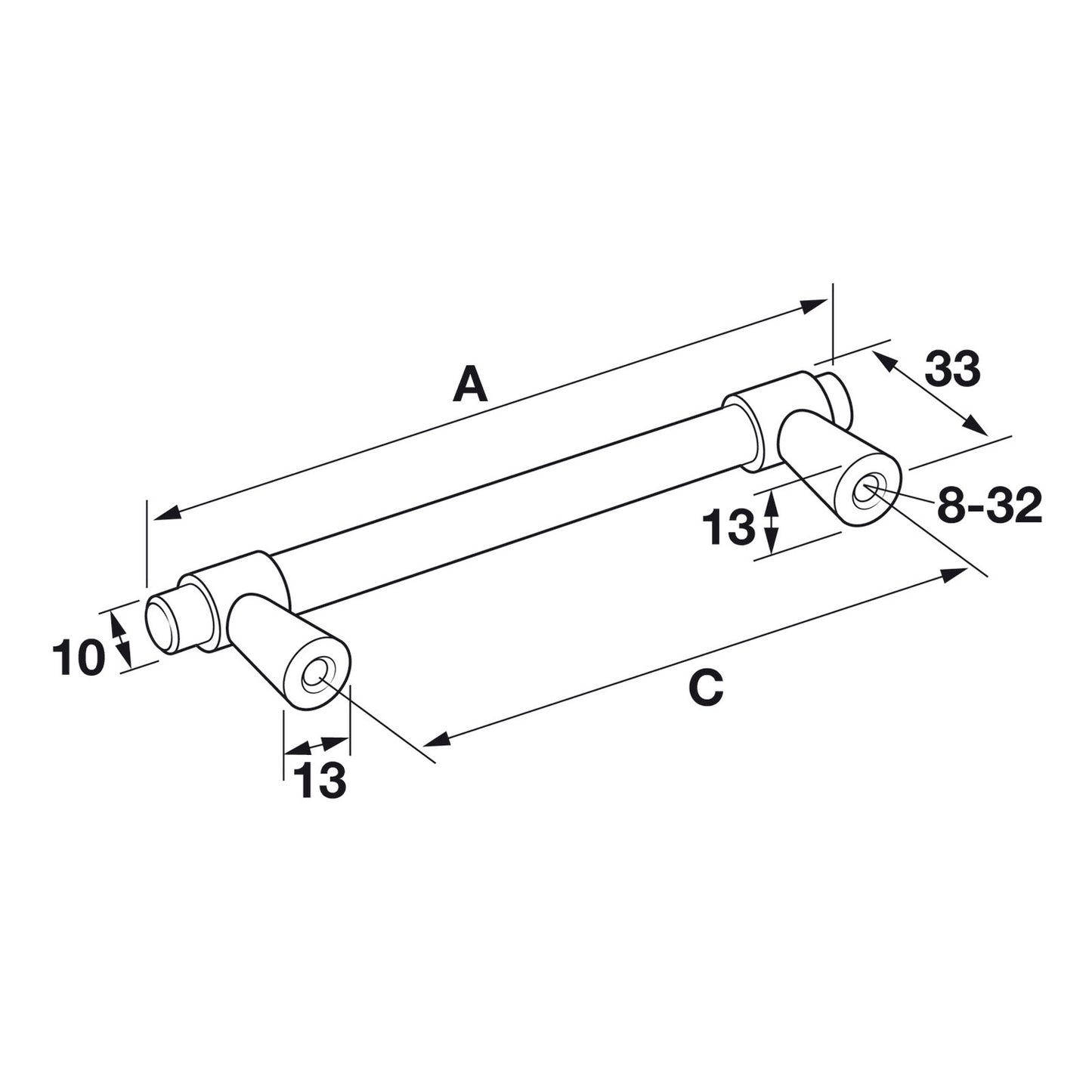 Hafele Amerock Destine Cabinet Handle Illustration