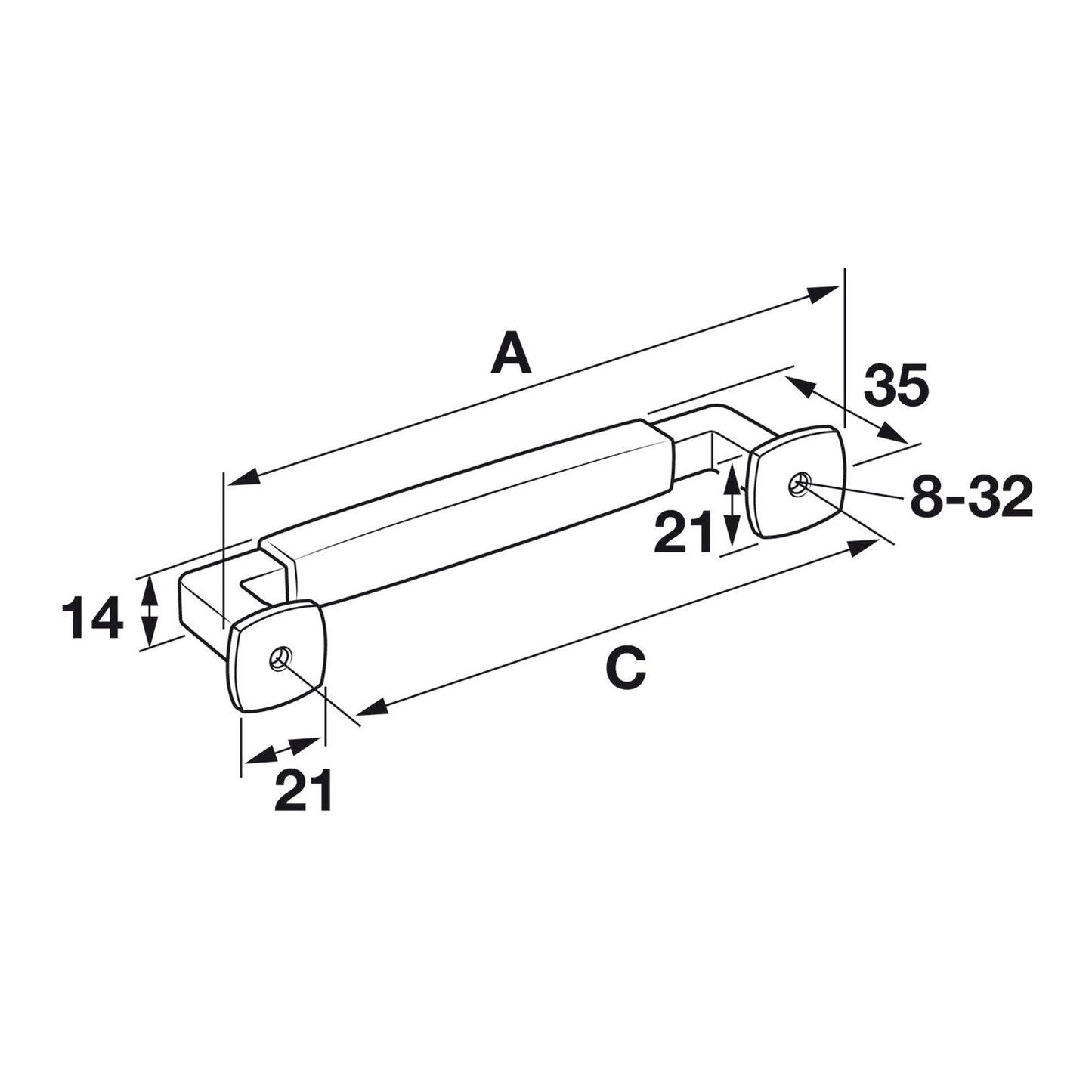 Hafele Amerock Stature Cabinet Handle Illustration