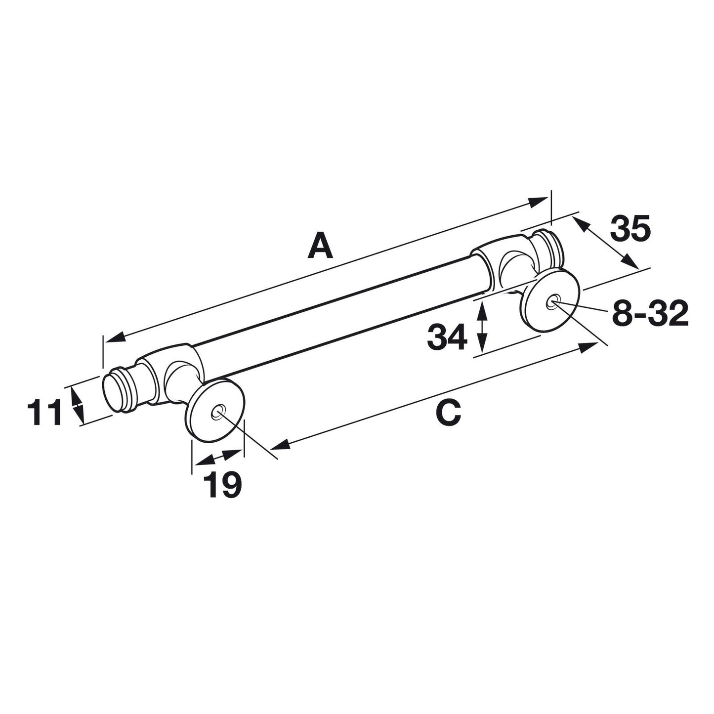 Hafele Amerock Winsome Cabinet Handle Illustration