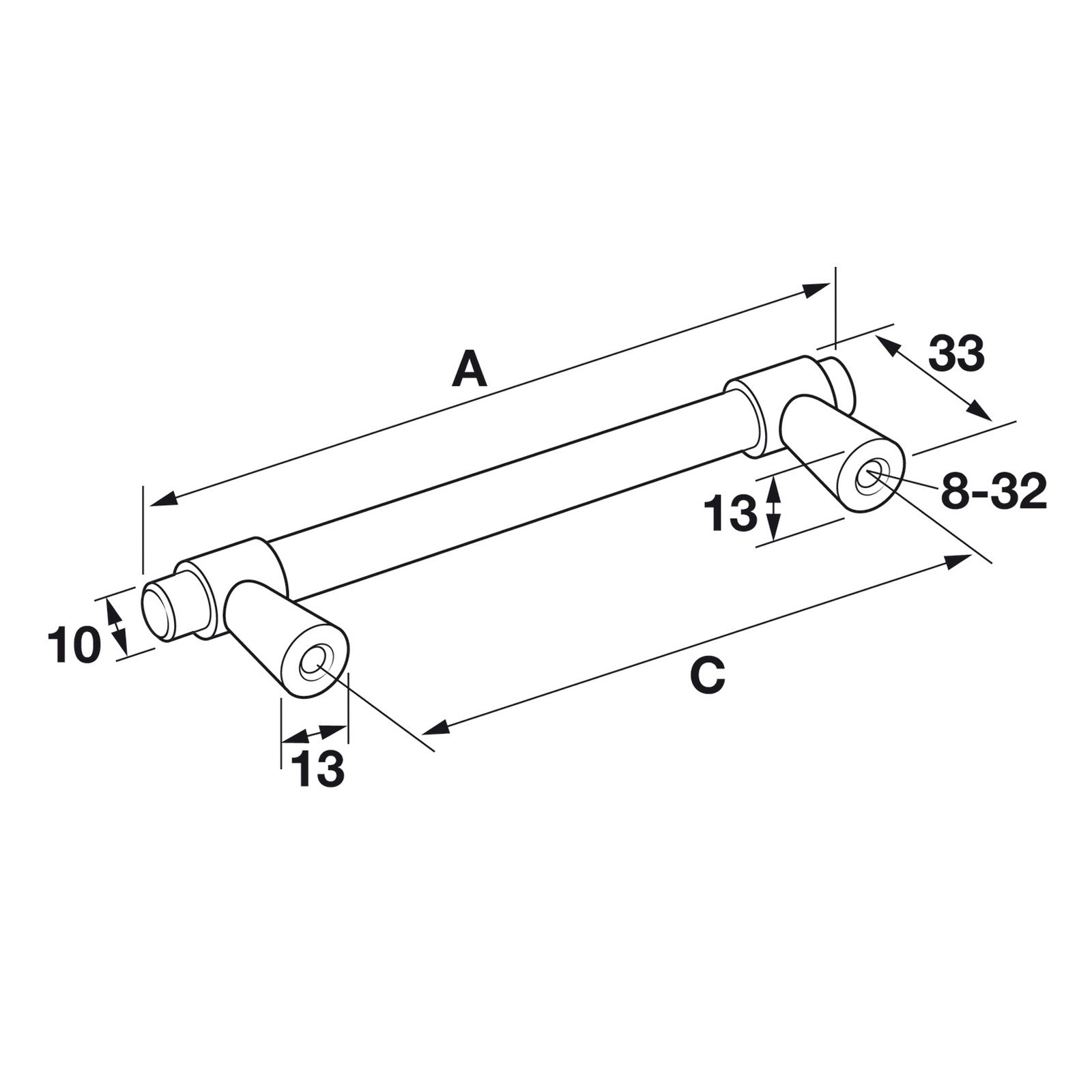 Hafele Amerock Destine Cabinet Handle Illustration