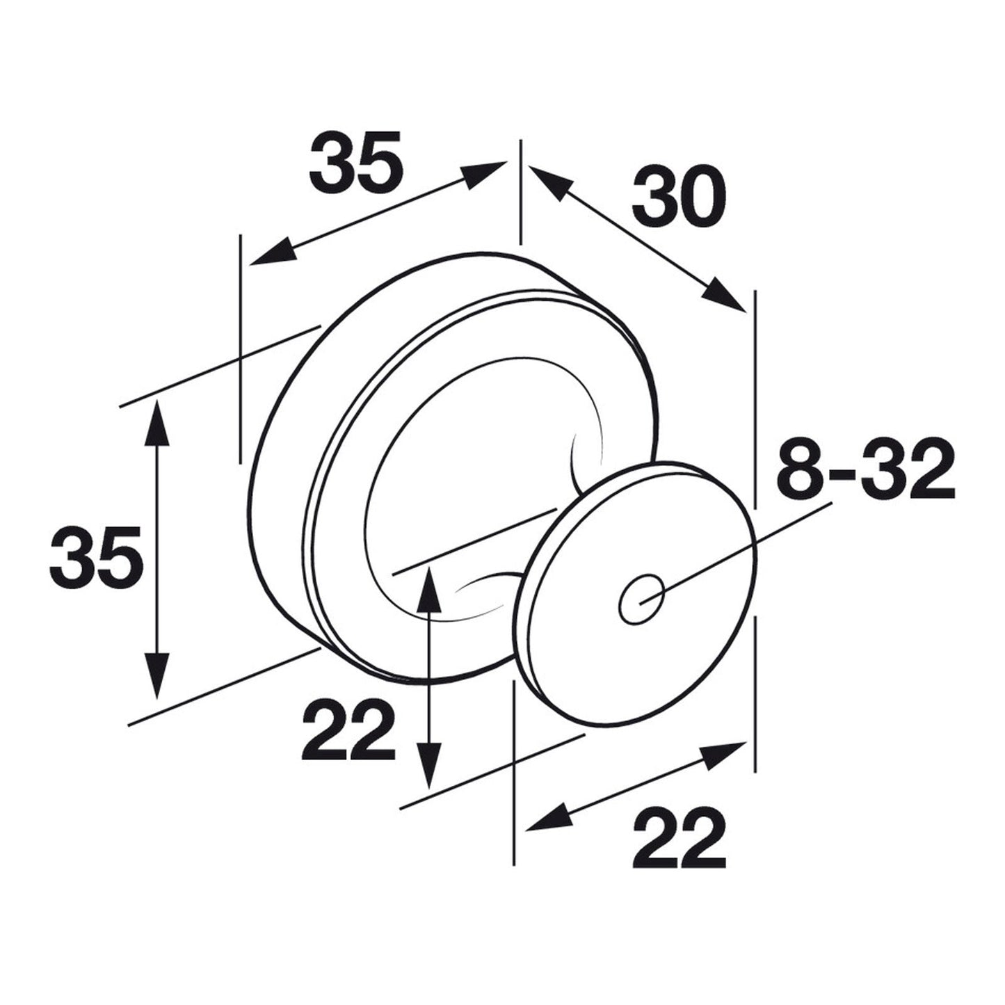 Hafele Amerock Exceed Cabinet Knob Illustration