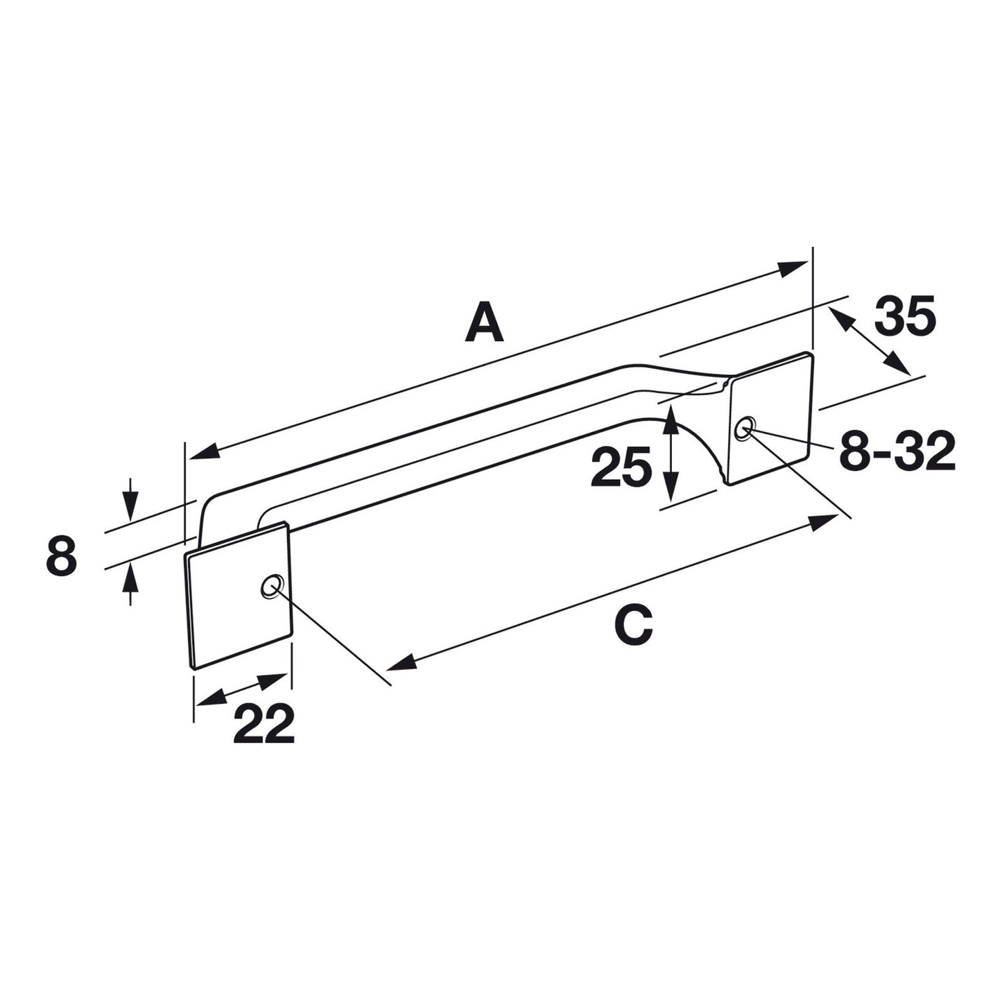 Hafele Amerock Exceed Cabinet Handle Illustration