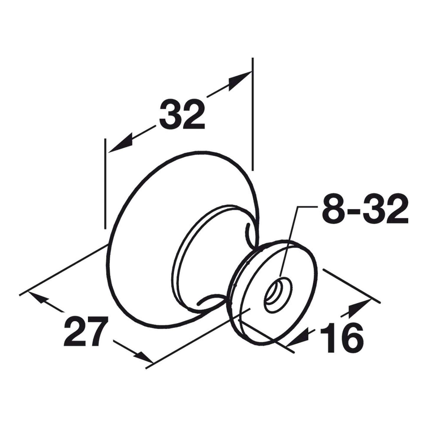 Hafele Chelsea Collection Cabinet Knob - Illustration