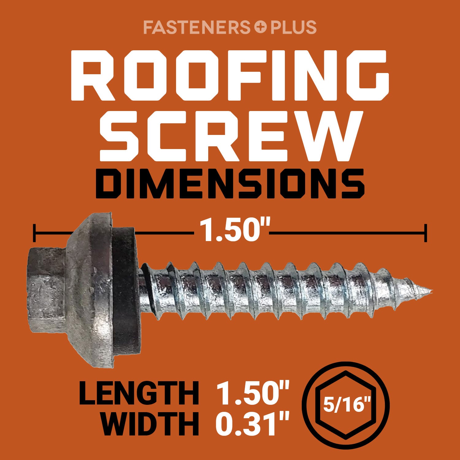 Tapping Woodbinder Roofing Screw Dimensions