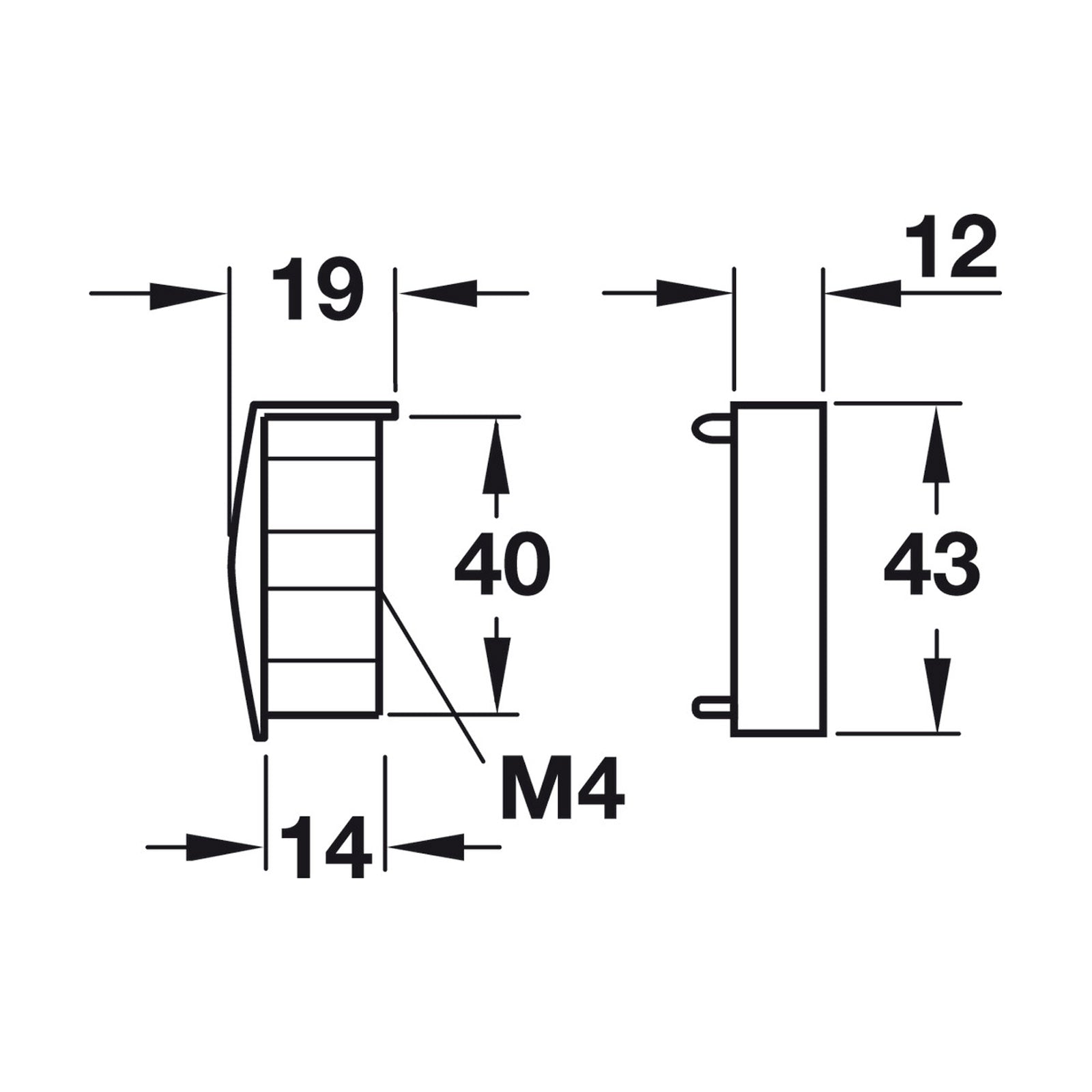 Hafele Impressions L-Profile End Cap - Illustration