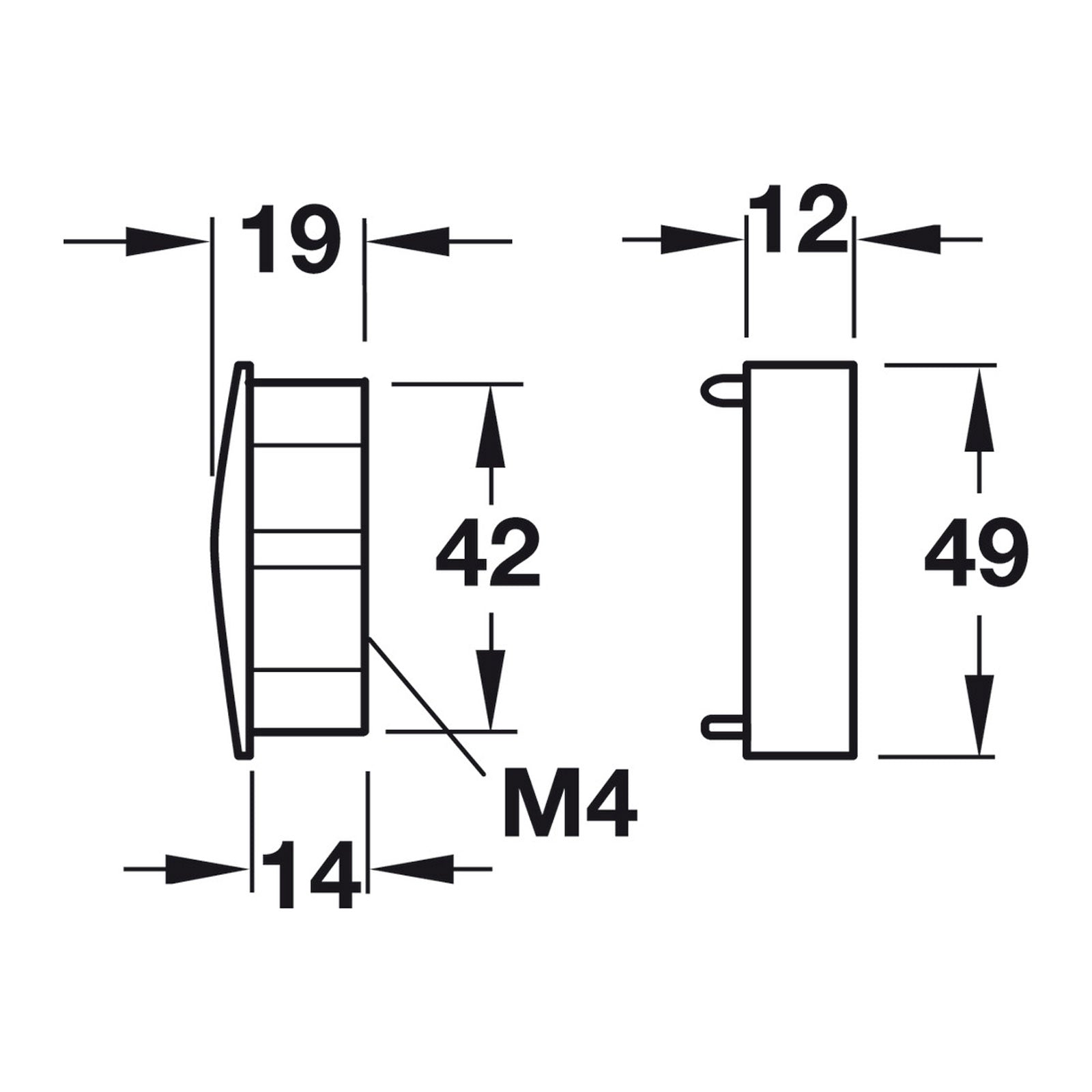 Hafele Impressions L-Profile End Cap - Illustration