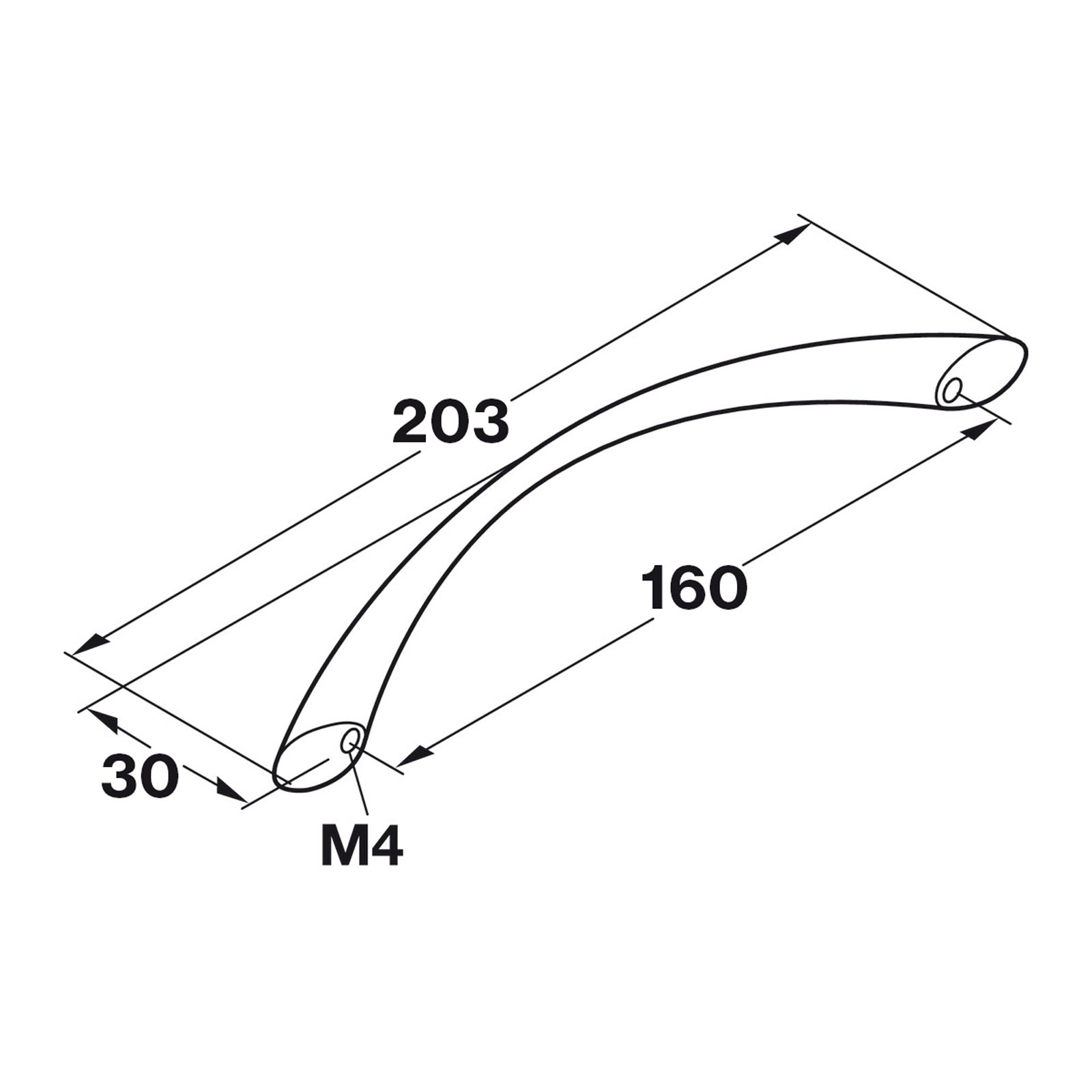 Hafele Pulsar Cabinet Handle - Illustration