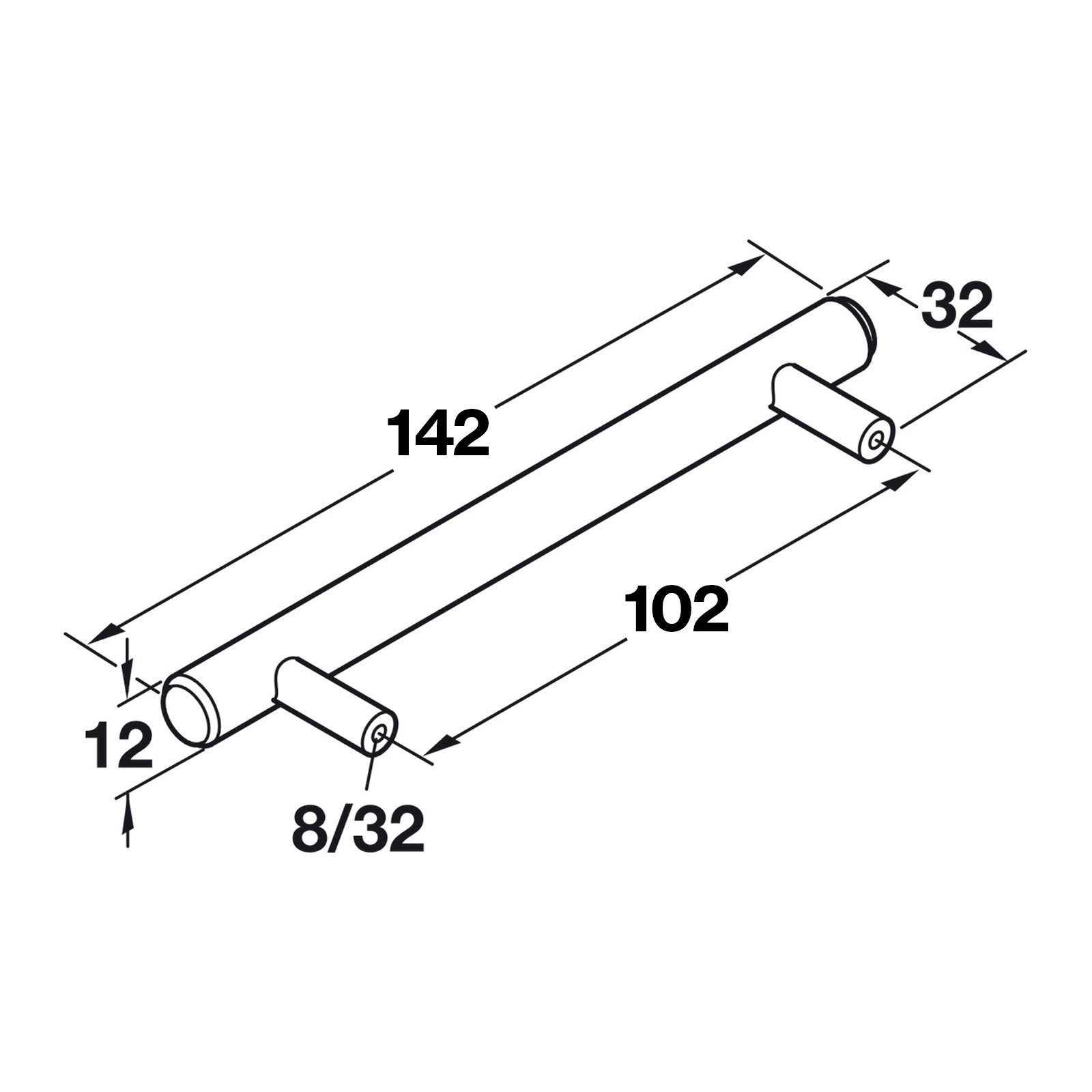 Hafele Cosmopolitan Bar Pull - Illustration 