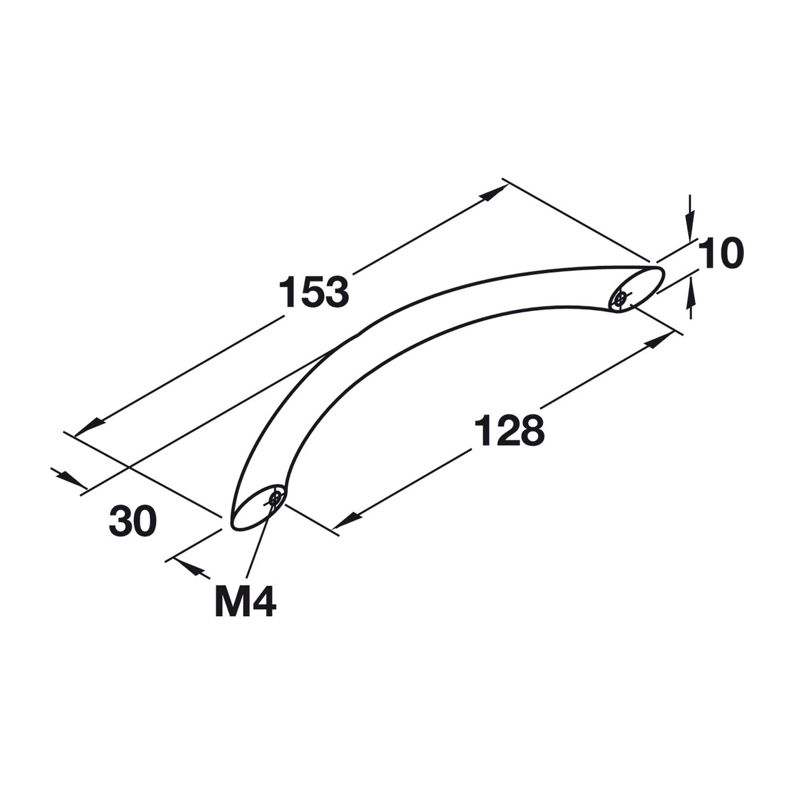 Hafele Bow Cabinet Handle Illustration