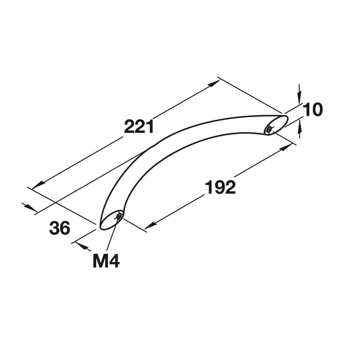 Hafele Bow Cabinet Handle Illustration