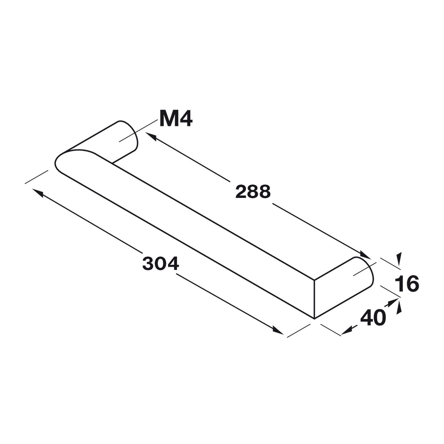 Hafele Voyage Cabinet Handle - Illustration