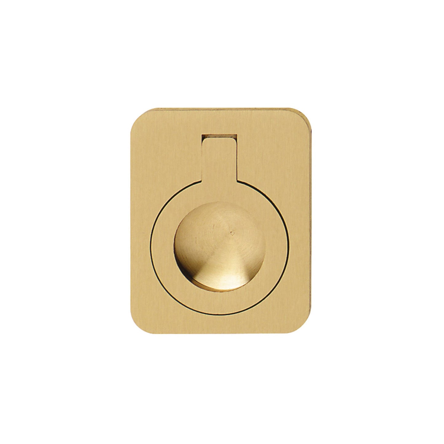 Hafele Campaign Inset Ring Cabinet Handle - Satin/Brushed Brass