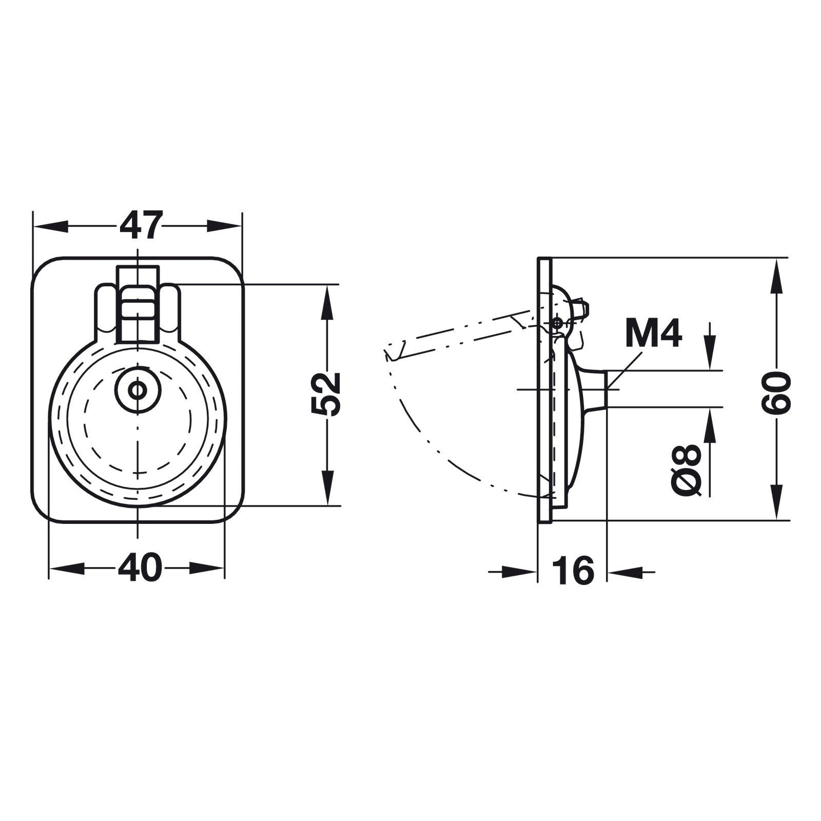 Hafele Campaign Inset Ring Cabinet Handle - Illustration