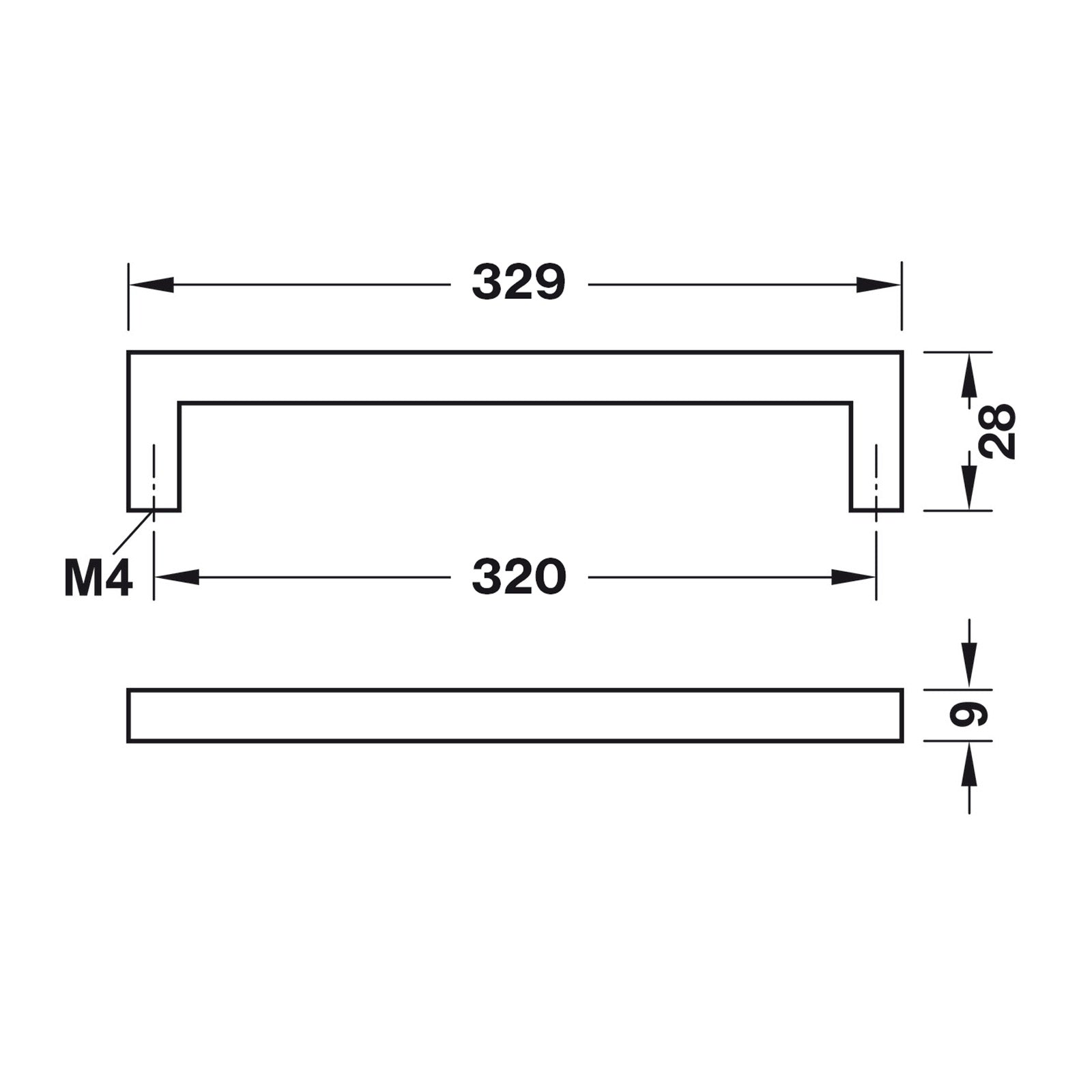 Hafele Vogue Cabinet Handle - Illustration