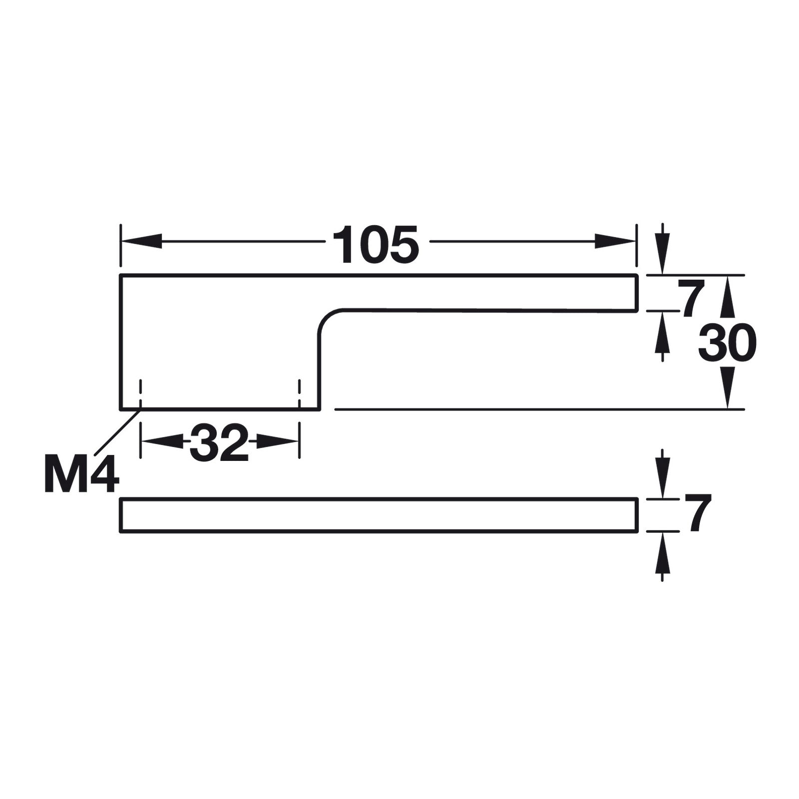 Hafele Neoteric Collection Cabinet Handle - Illustration