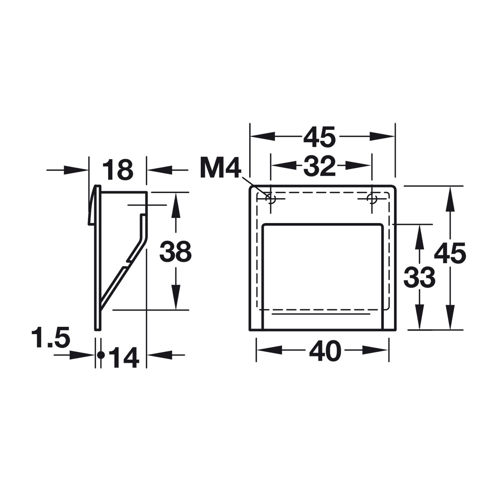 Hafele Atelier Inset Cabinet Handle Illustration