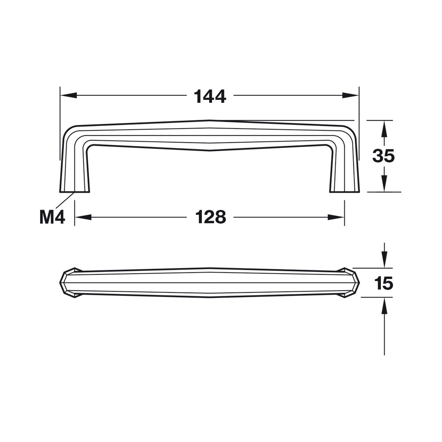 Hafele Zelda Cabinet Handle - Illustration