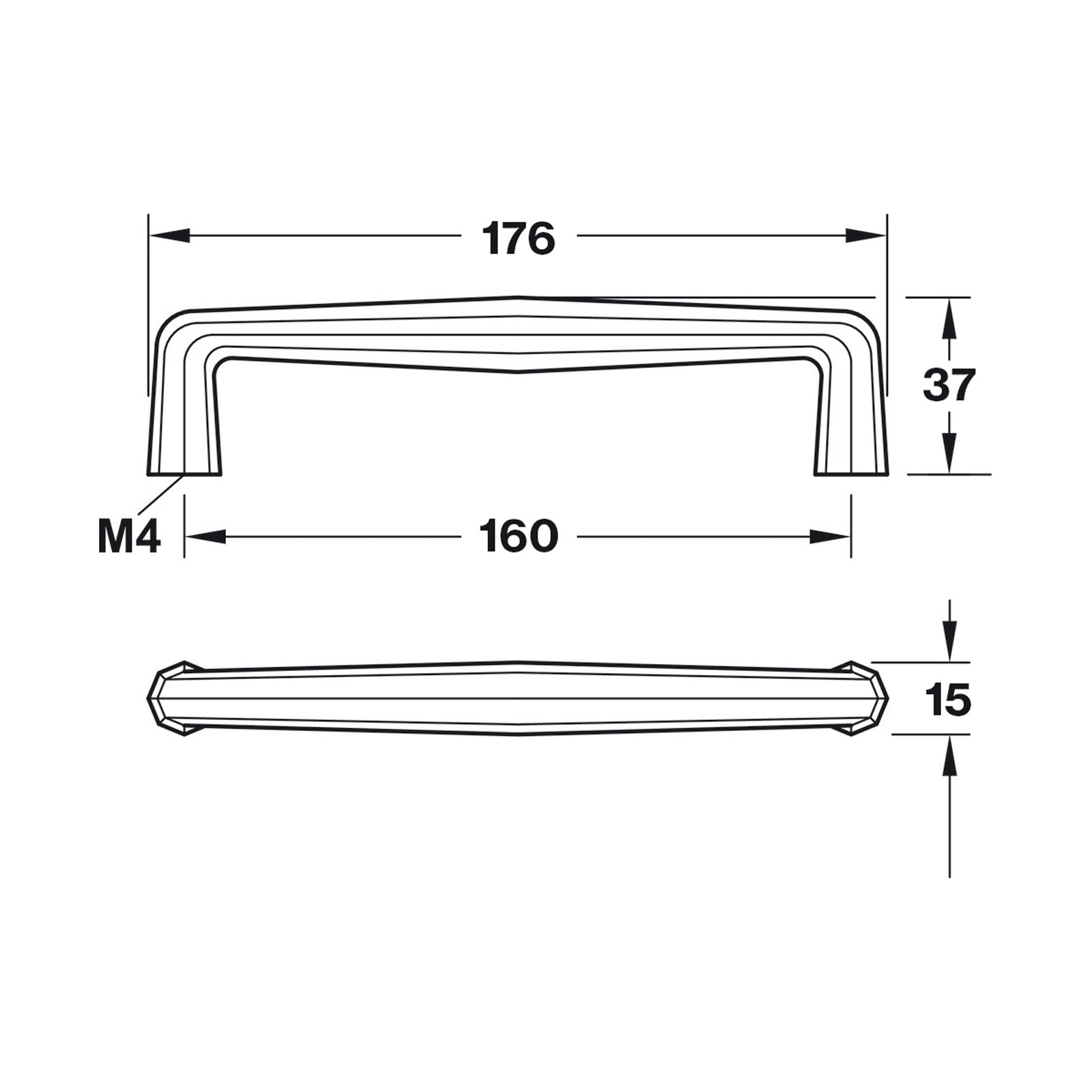 Hafele Zelda Cabinet Handle - Illustration