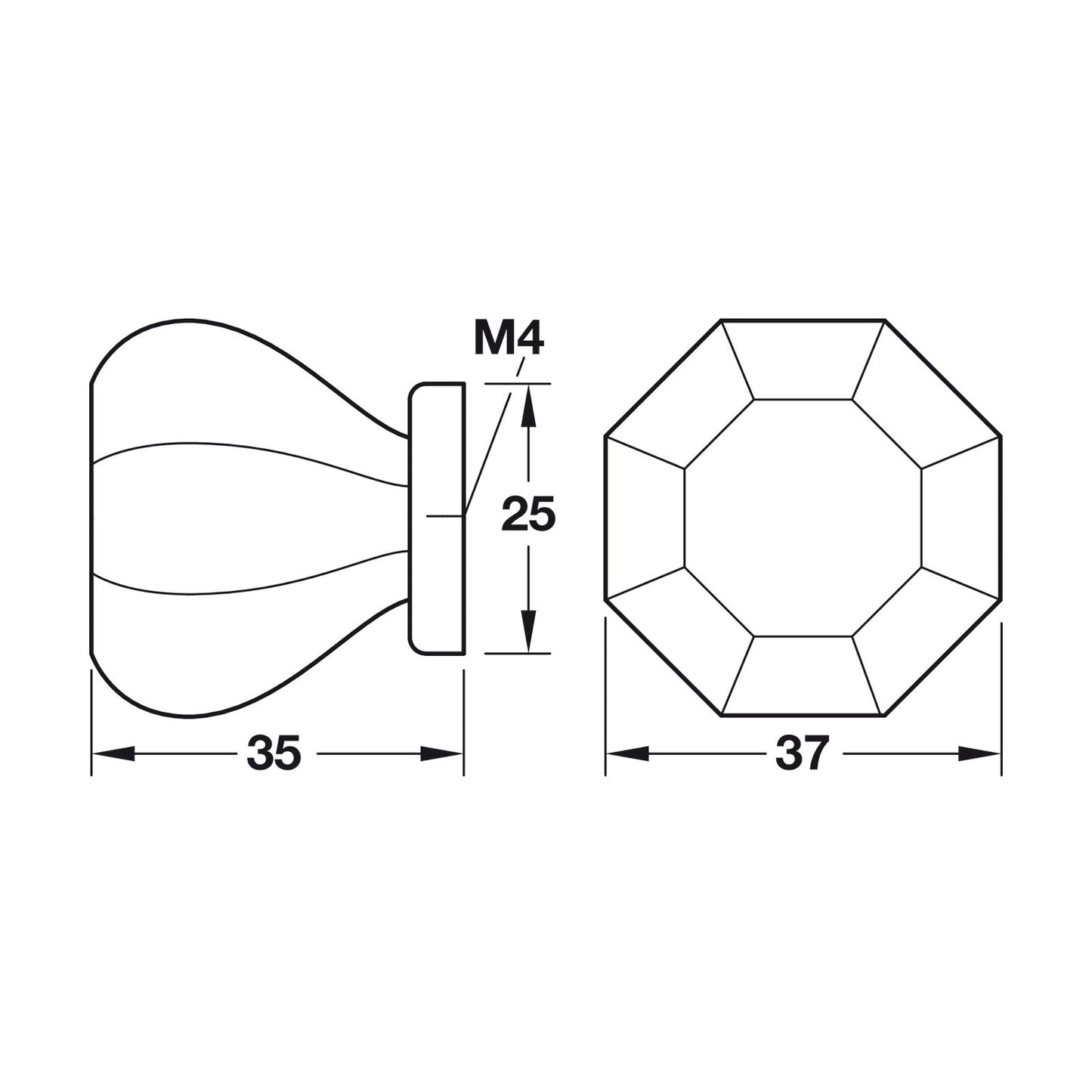 Hafele Zelda Cabinet Knob - Illustration