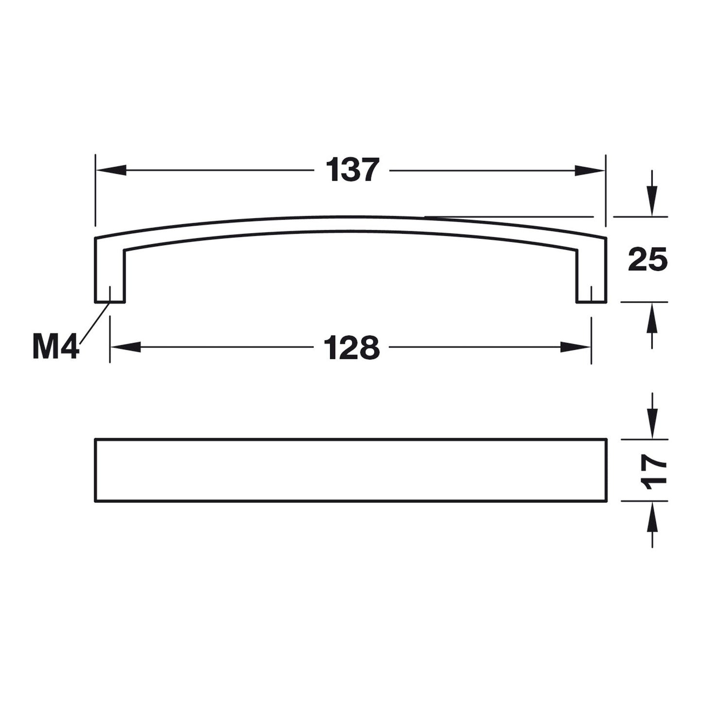 Hafele Mulberry Collection Cabinet Handle - Illustration