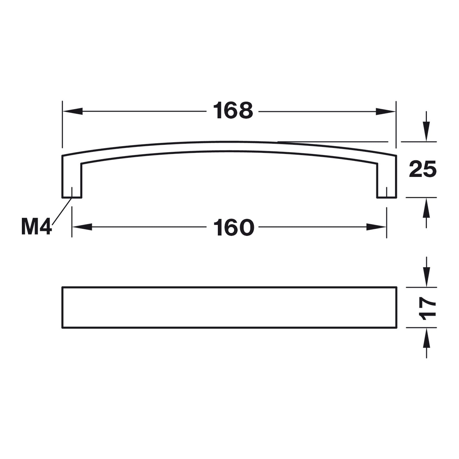 Hafele Mulberry Collection Cabinet Handle - Illustration