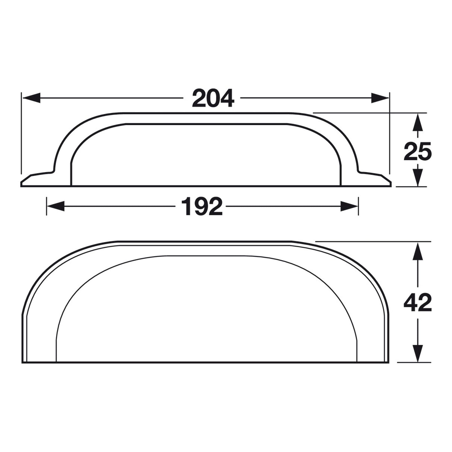 Hafele Mulberry Collection Cabinet Cup Handle - Illustration