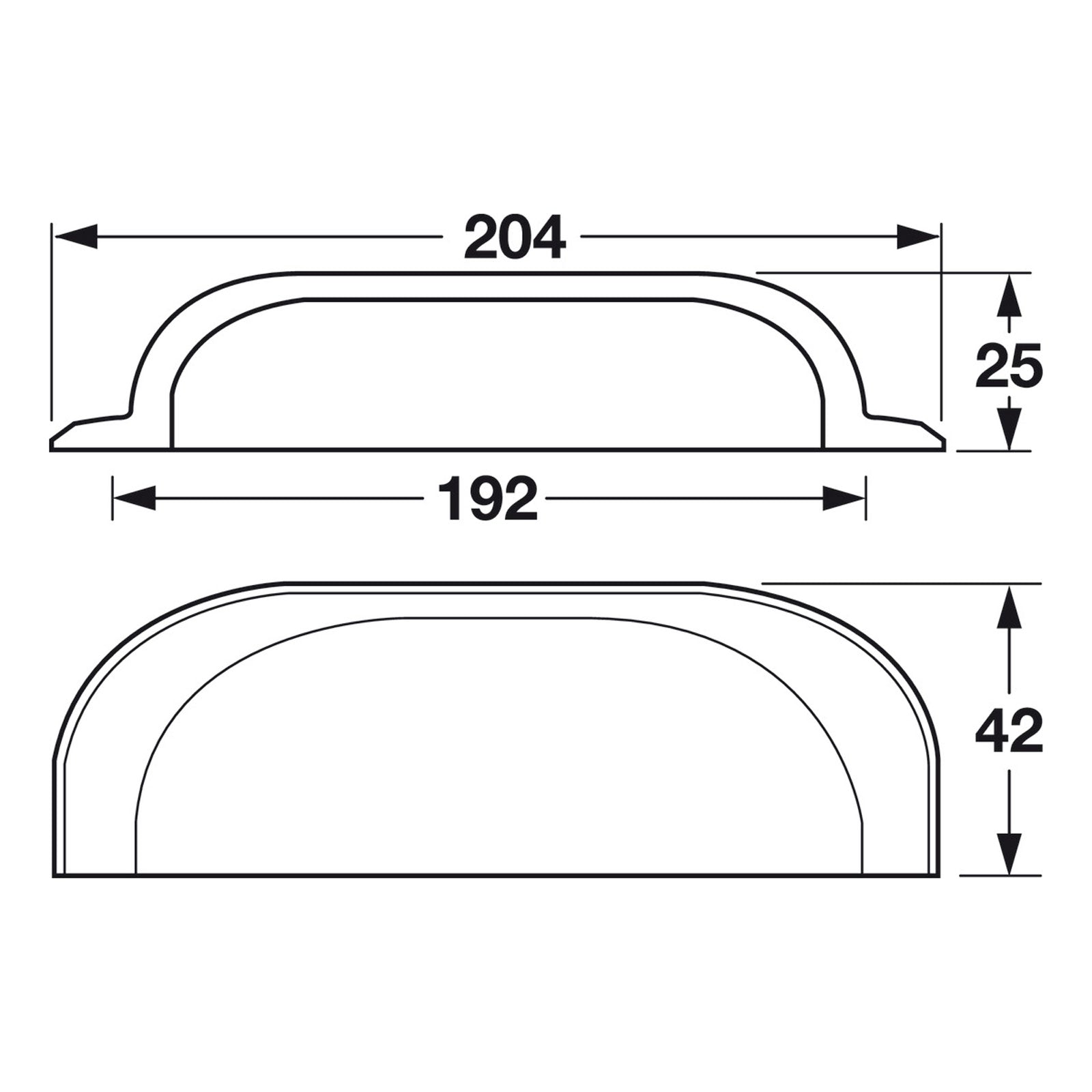 Hafele Mulberry Collection Cabinet Cup Handle - Illustration