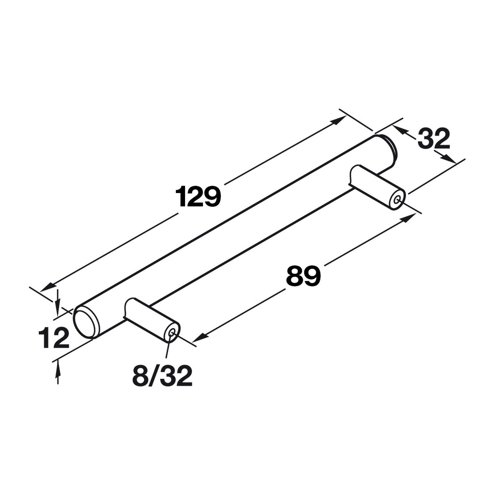 Hafele Cosmopolitan Bar Pull - Illustration 