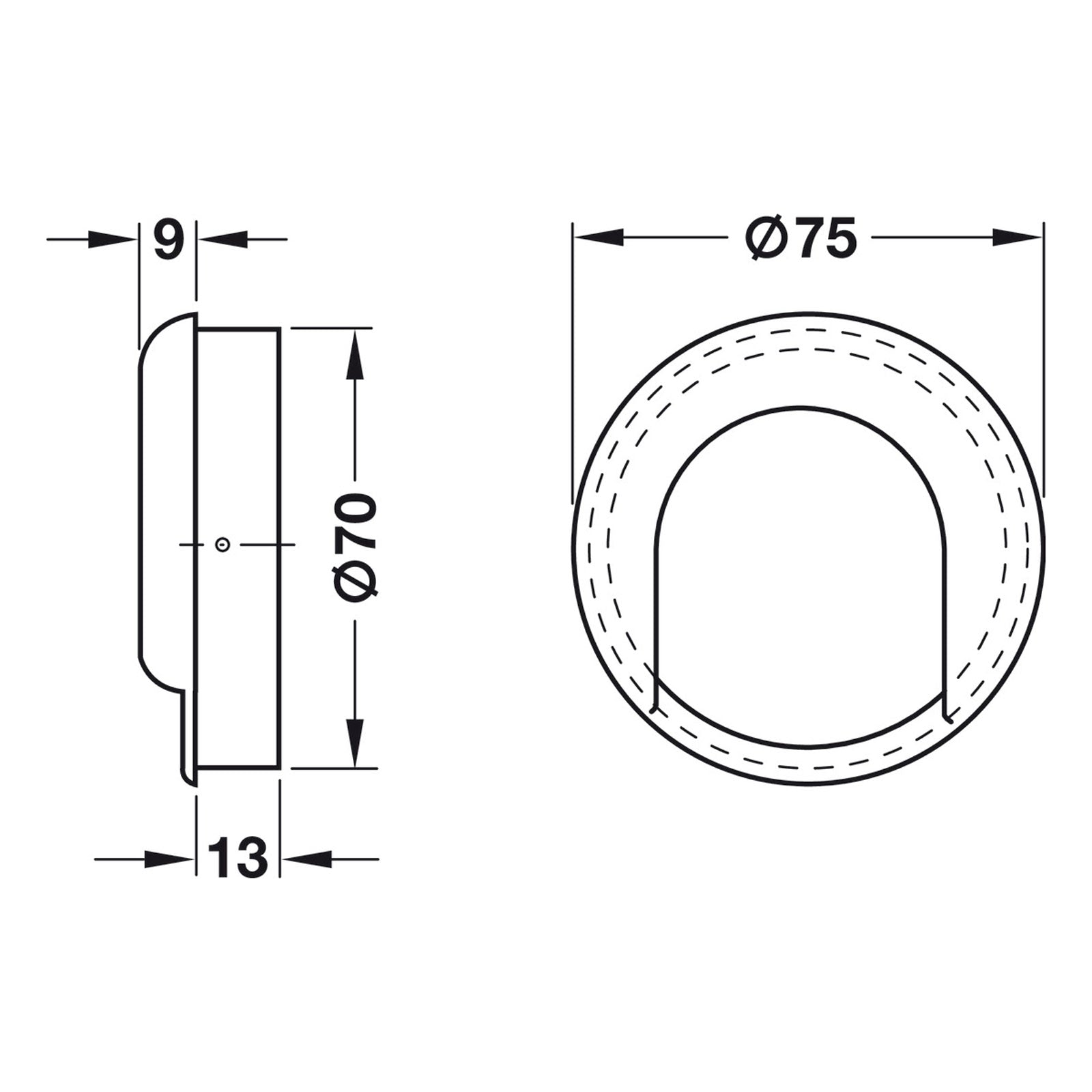 Hafele HEWI Polyamide Inset Handle - Illustration