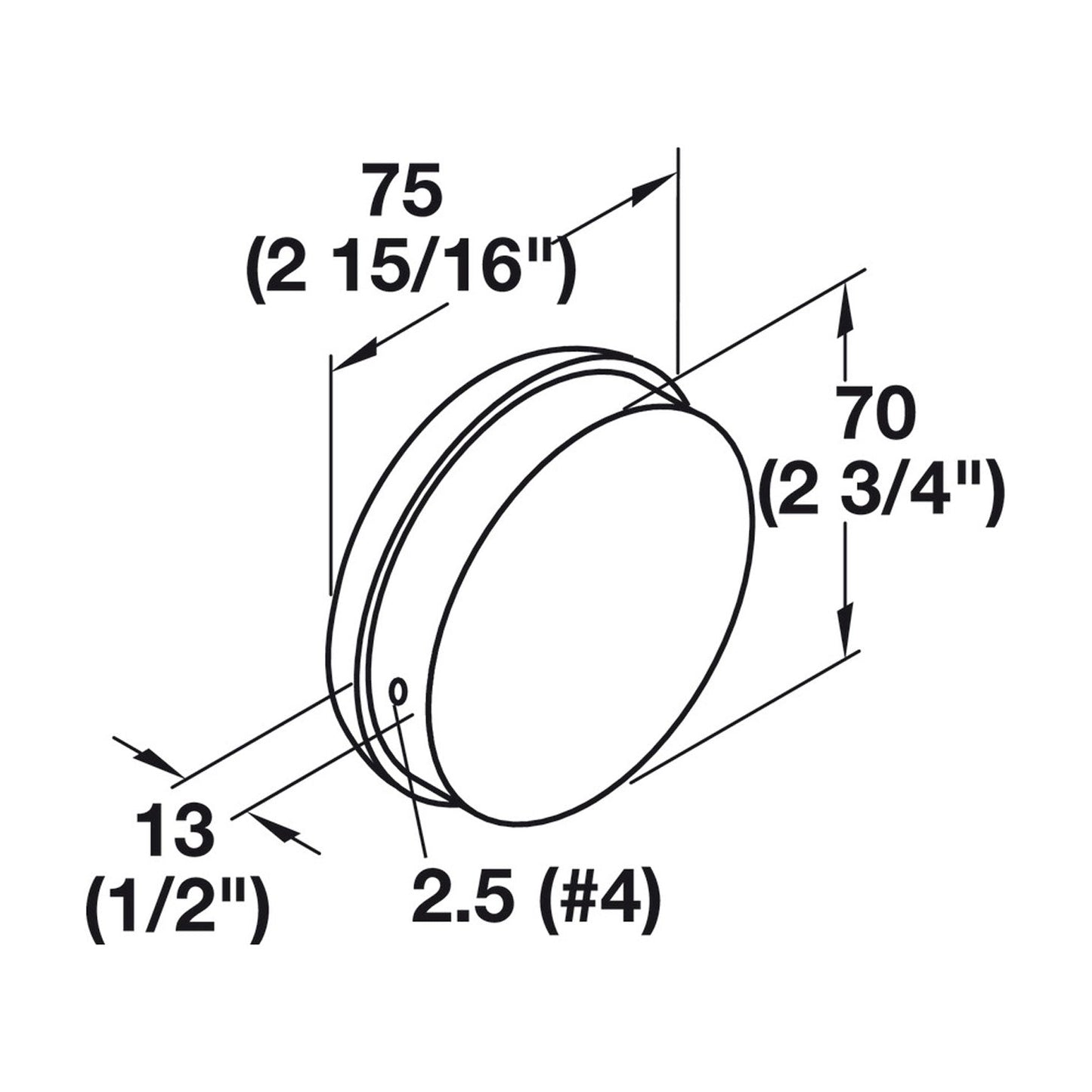 Hafele HEWI Polyamide Inset Handle - Illustration