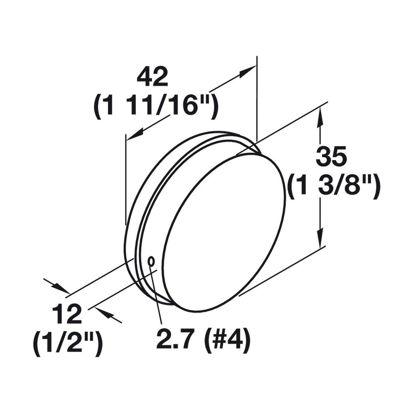 Hafele HEWI Polyamide Inset Handle - Illustration