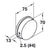 Hafele HEWI Polyamide Round Inset Handle - Illustration