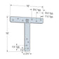 Simpson Strong-Tie Heavy HTQ 16" x 16" 7-Gauge Hot Dip Galvanized Heavy T Strap