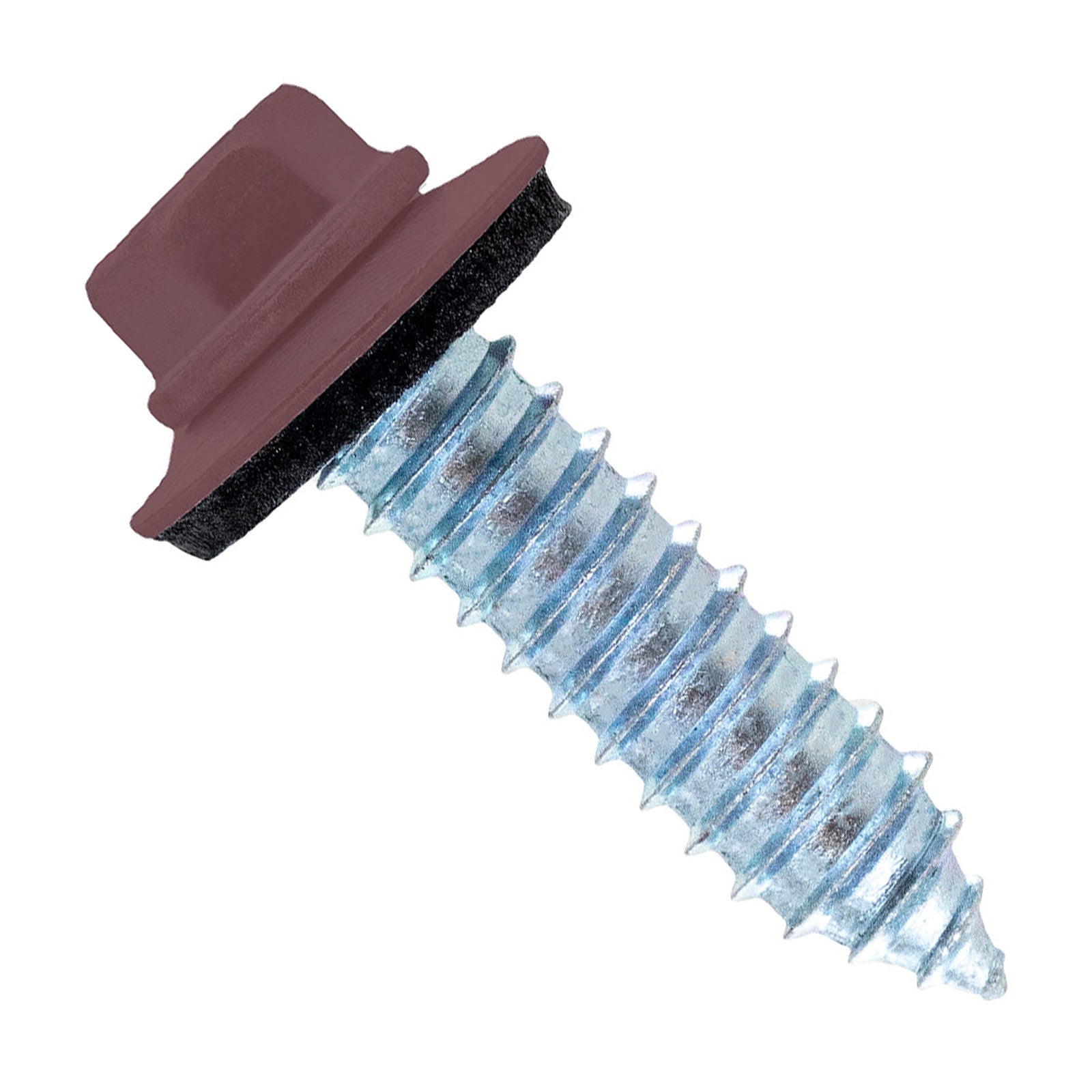 #17 x 1" Tapping Steelbinder Metal Roofing Screw - Burgundy - Pkg 250