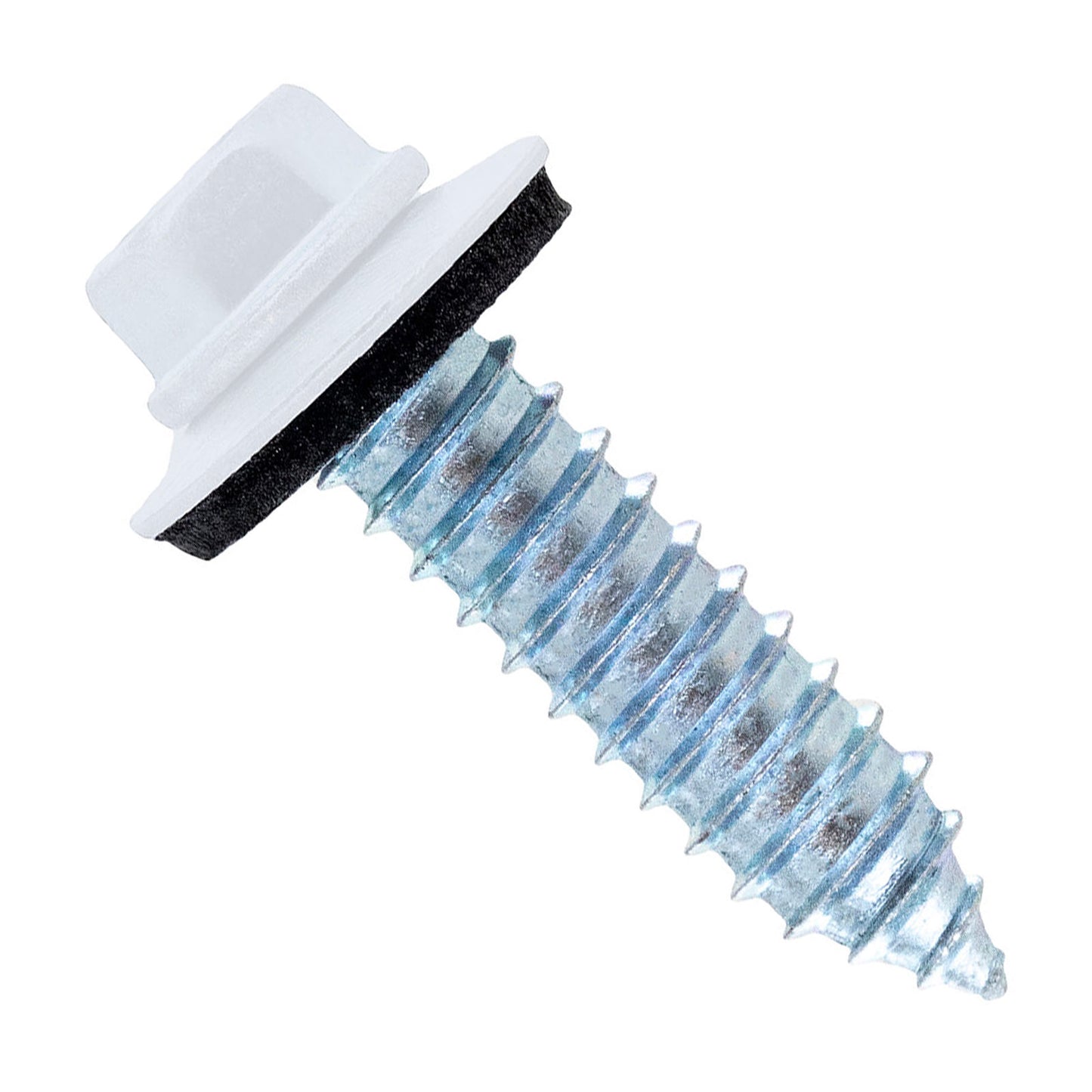 #17 x 1" Tapping Steelbinder Metal Roofing Screw - Bright White - Pkg 250