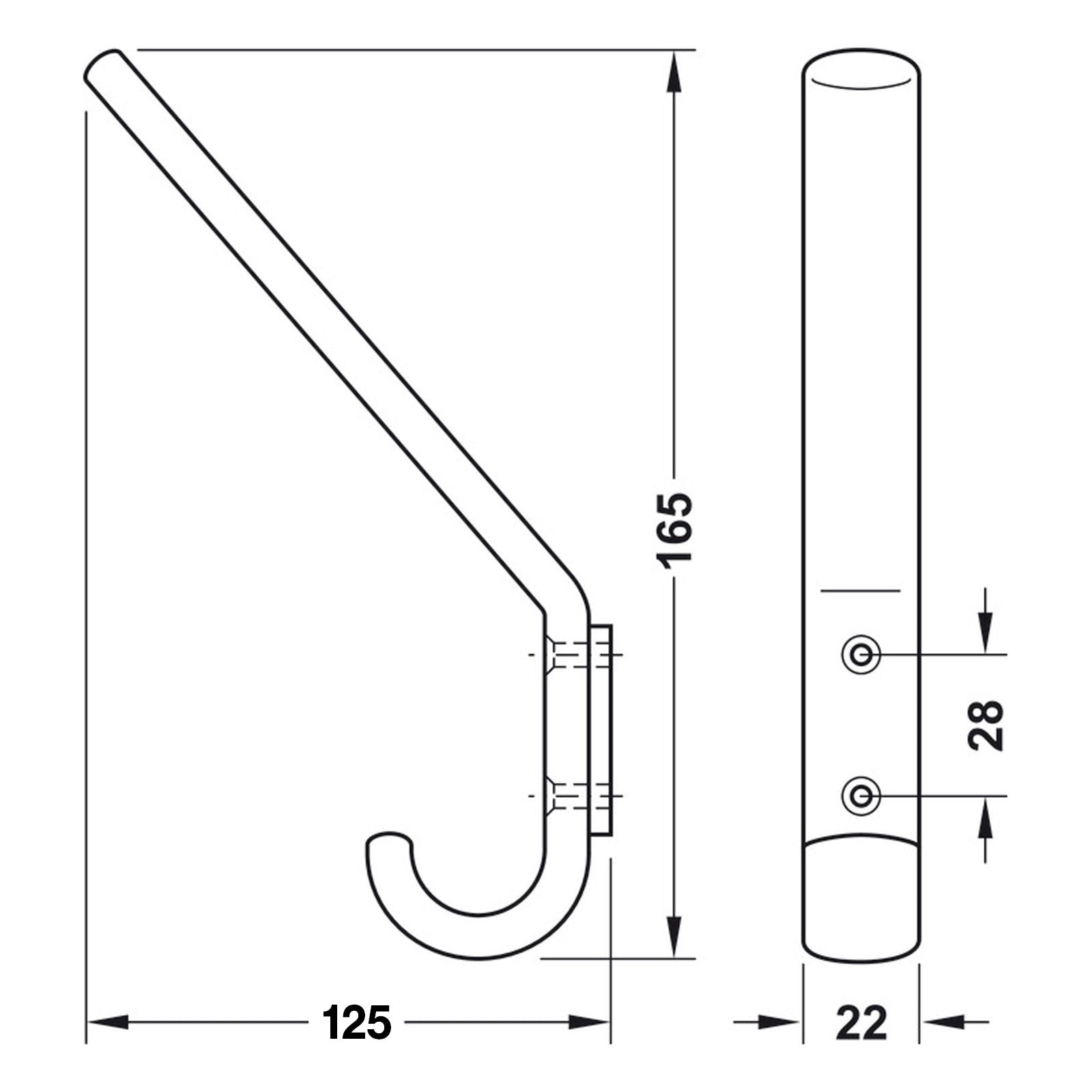 Hafele HEWI Polyamide Coat & Hat Hook - Illustration