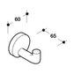 Hafele HEWI Polyamide Wall Mounted Hook - Illustration