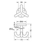 Hafele HEWI Polyamide Triple Ceiling Hook - Illustration