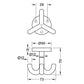 Hafele HEWI Polyamide Triple Ceiling Hook - Illustration