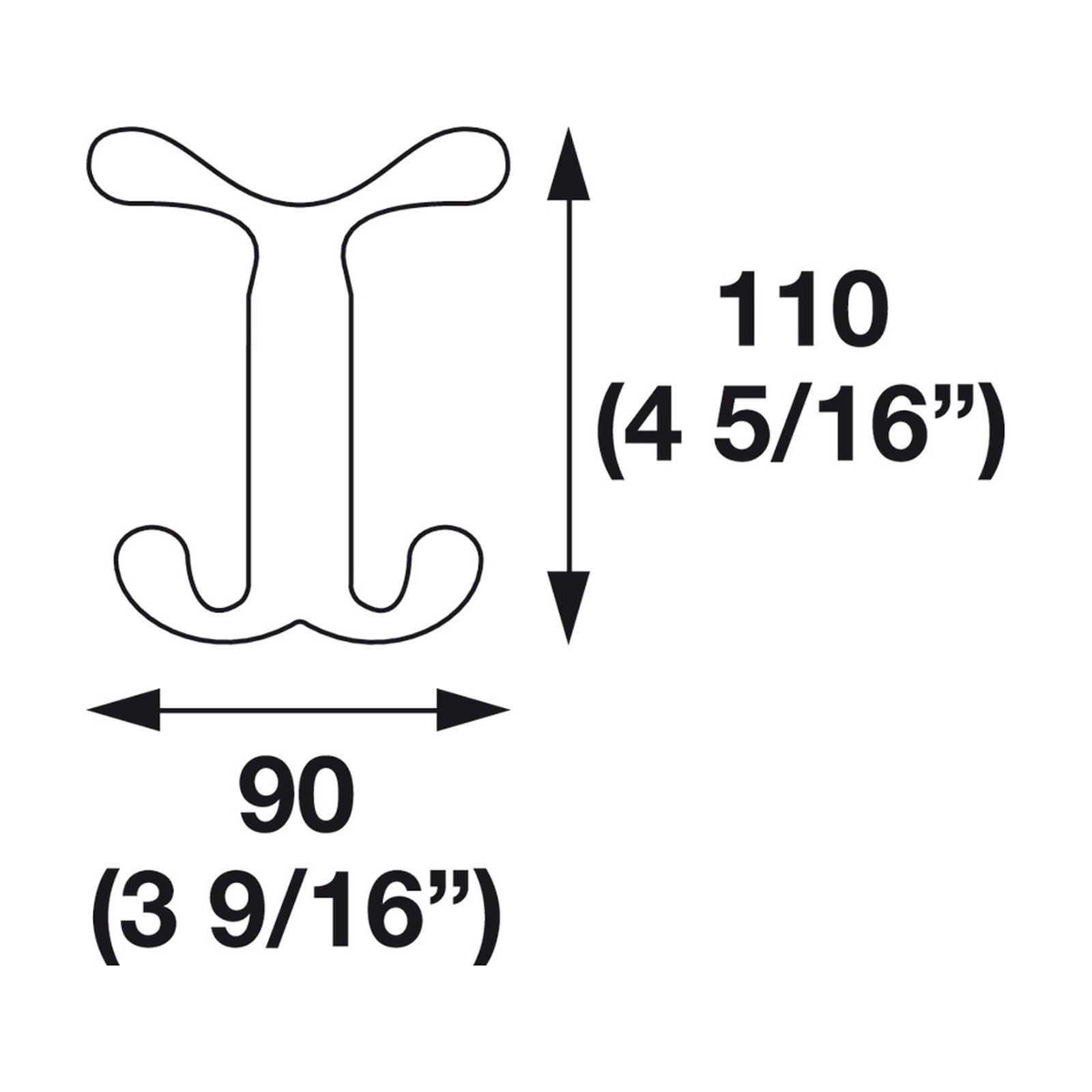 Hafele Lago di Como Coat Hook - Illustration 