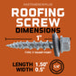 #10 X 1" Kwikseal Woodbinder Metal Roofing Screw, T17 Sharp Point - Electro-Galvanized, Pkg 250