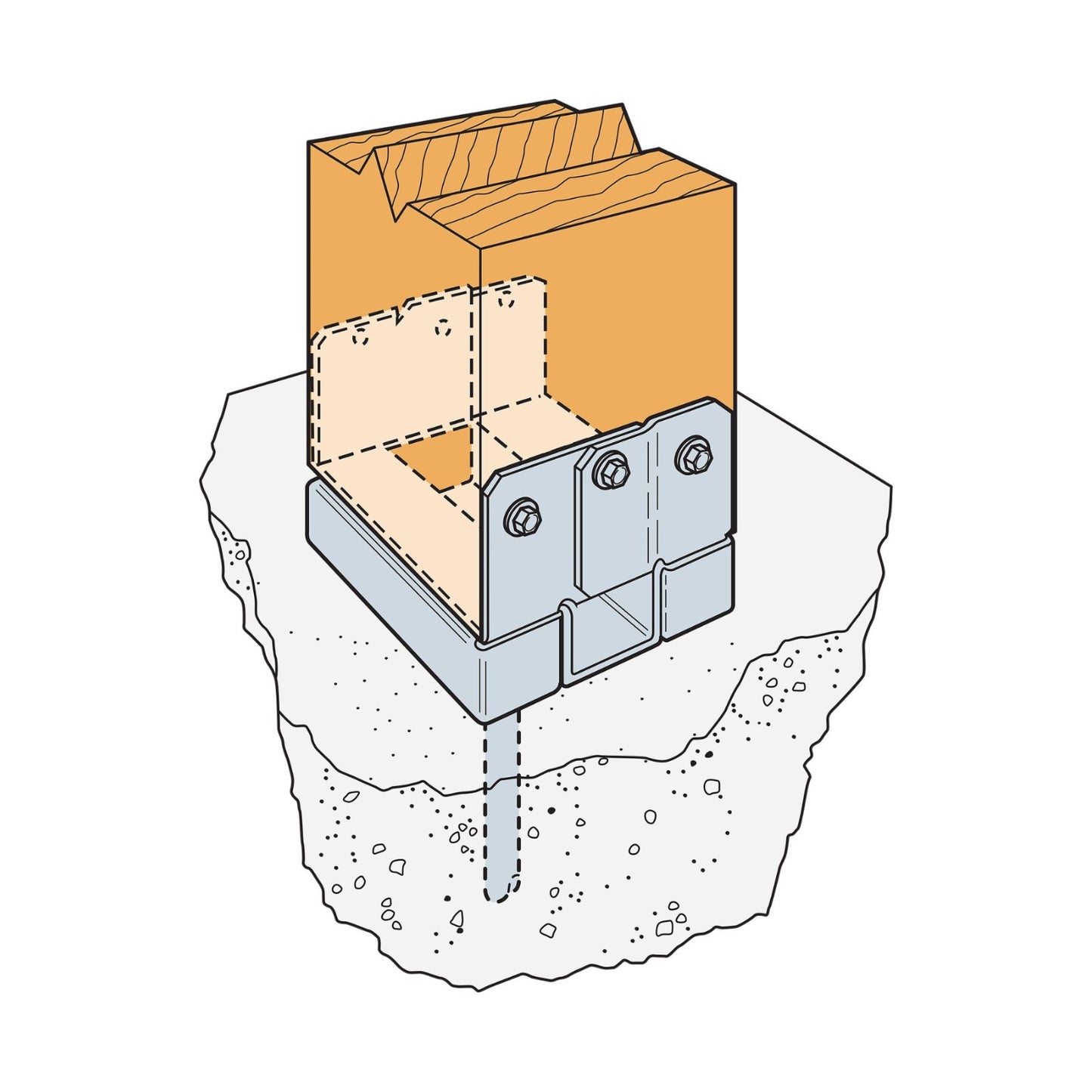 Simpson 4x4 Adjustable Post Base installation