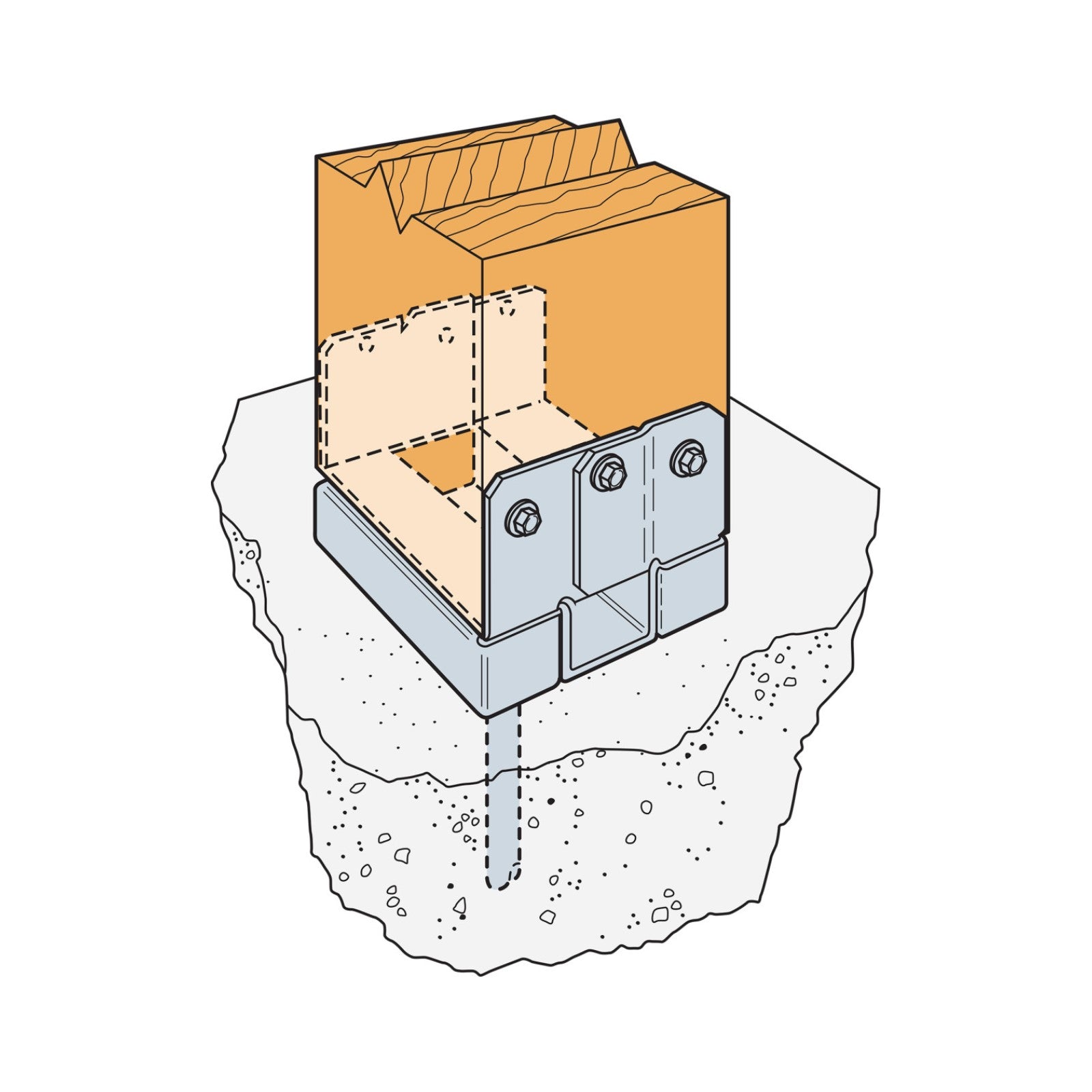 Simpson 6x6 Adjustable Post Base illustration