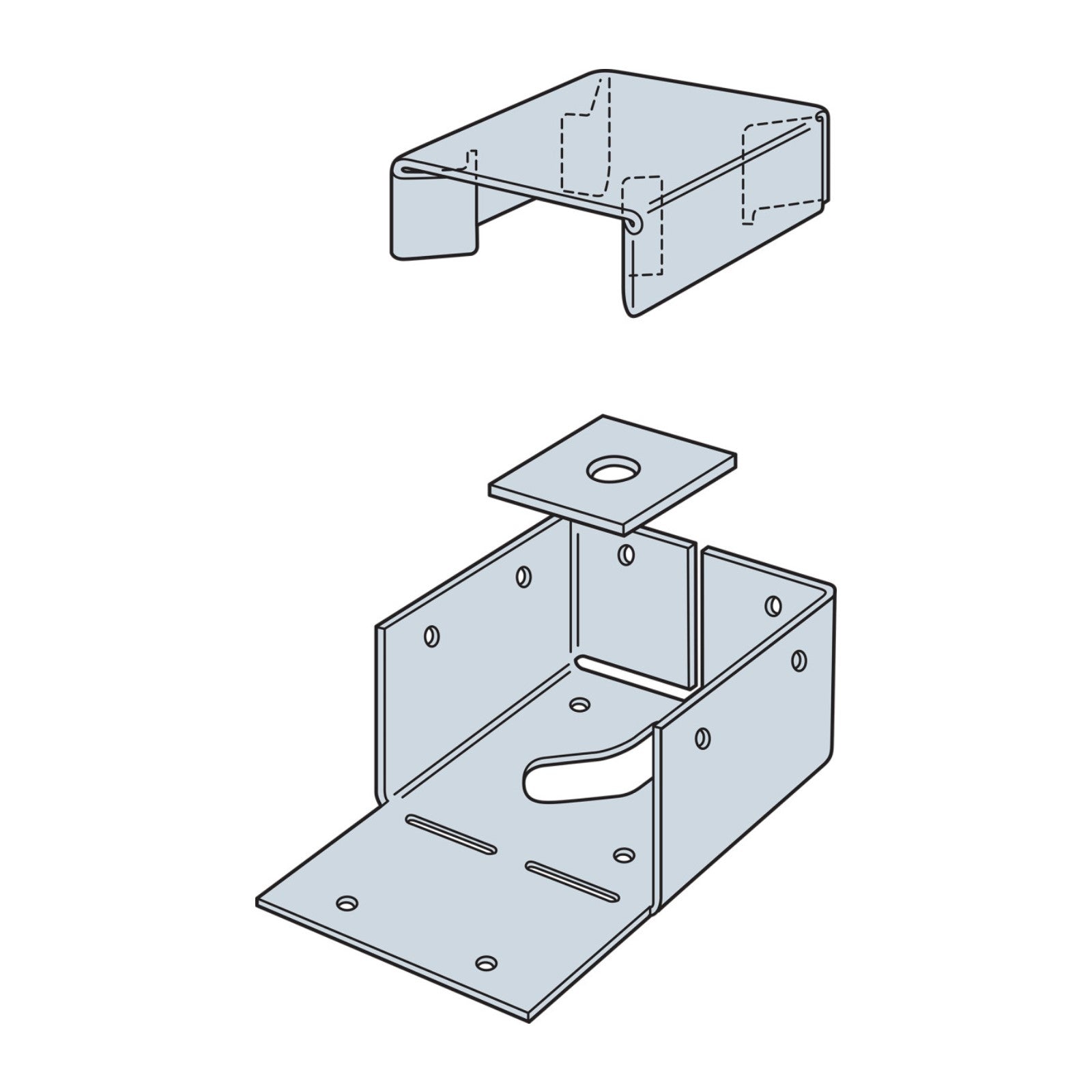 Simpson ABW44RZ Rough Cut 4x4 Adjustable Post Base illustration