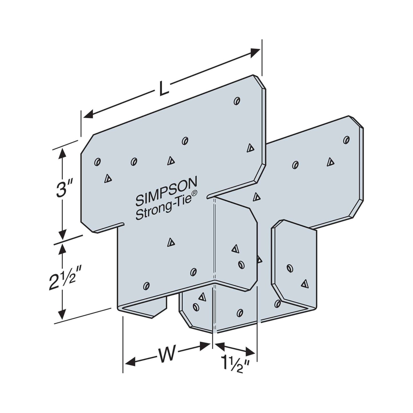 Simpson AC4 Adjustable Post Cap for 4X Beam - Zinc Galvanized