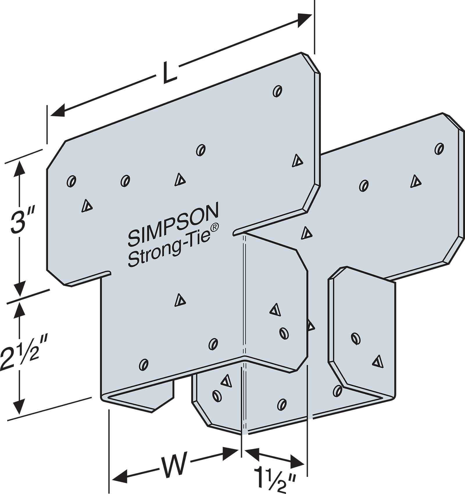 Simpson AC4SS Adjustable Post Cap for 4X Beam - Stainless Steel