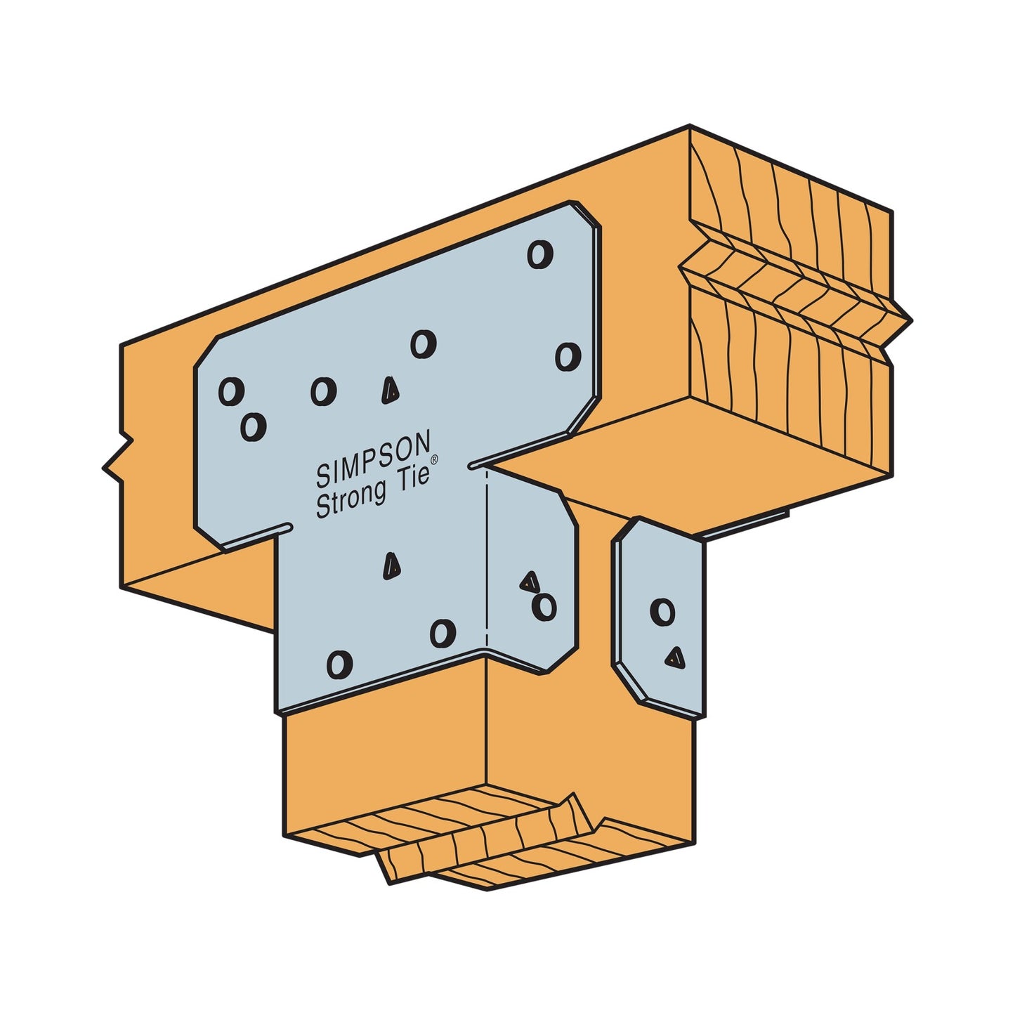 Simpson AC4Z Adjustable Post Cap for 4X Beam - ZMAX